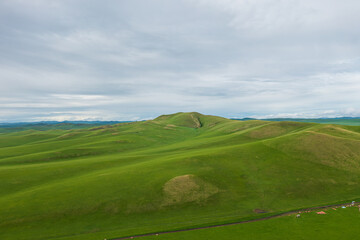 Aerial photography of Ulagai Grassland in Inner Mongolia