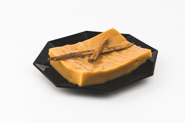Natilla traditional Colombian food - Christmas atmosphere.