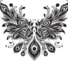 Elegant peacock with feathers spread out Vector illustration design