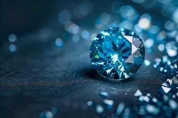 A blue diamond on a dark background.