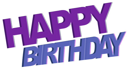 Happy Birthday, text design element, isolated on white background 