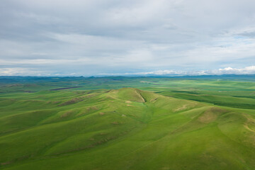 Aerial photography of Ulagai Grassland in Inner Mongolia