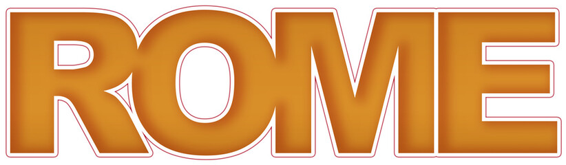 Rome, Italian concept text, creative design, isolated on white background, illustration,