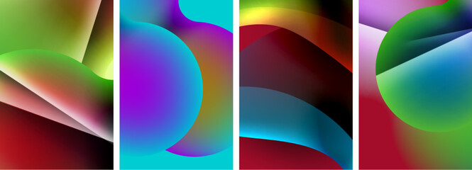 Fototapeta premium Liquid abstract shapes with gradient colors. Abstract backgrounds for wallpaper, business card, cover, poster, banner, brochure, header, website