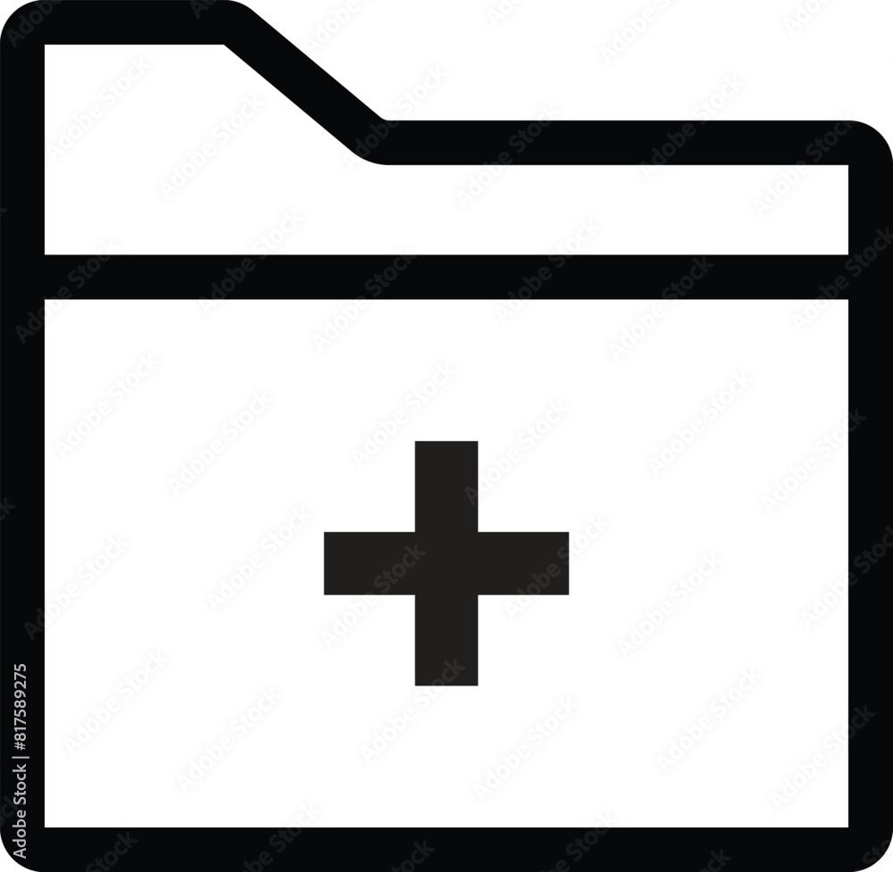 Poster add folder icon isolated on white background . create new folder icon vector