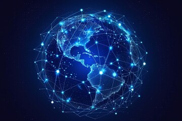 Obraz premium Global network connection abstract background, comprehensive big data visualization and internet technology.