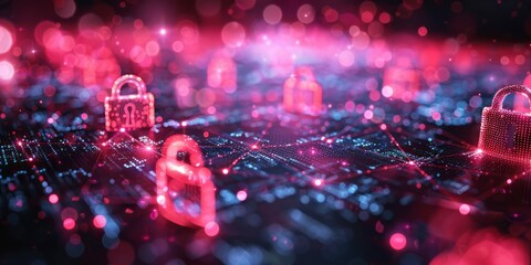 Padlocks on a Red Background