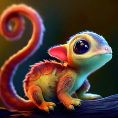 A Captivating Panther Chameleon Close-Up.with Generative AI technology	