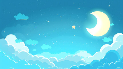 Sky Background in Cartoon Style