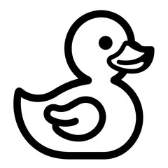 Simple bath duck black isolated flat icon.