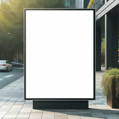 Cartel publicitario en blanco 