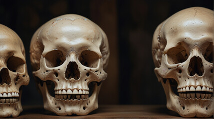 human skull on black