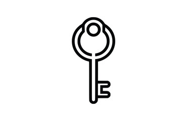 Flat key icon symbol vector Illustration.