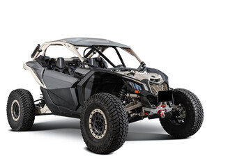 ATV, front view, for off-road parking on a white background