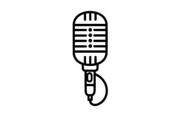 Flat Microphone icon symbol vector Illustration.