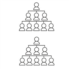 Personnel chart, company structure concept organizational hierarchy and employee organizations Vector illustration
Split, expand, and group