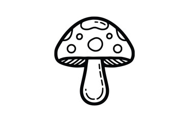 Flat mushroom icon symbol vector Illustration.