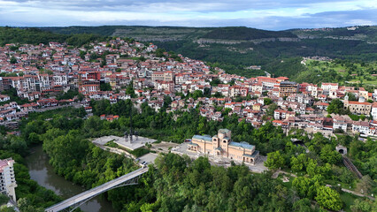 Veliko Tarnovo drone panorama view