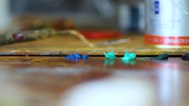 Paint coming out of tempera tubes