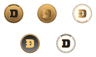 Dogecoin Vector And Illustration Collection. 
