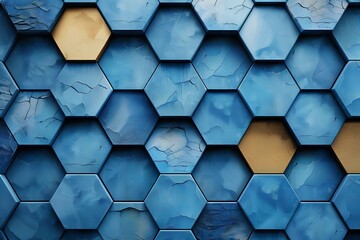 3d hexagon blue abstract background