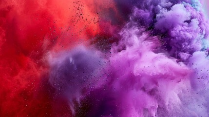 Fototapeta premium A lively and bright powder spectacle, from red to purple