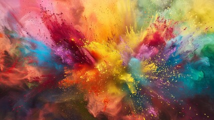 A lively and bright powder spectacle, from red to purple
