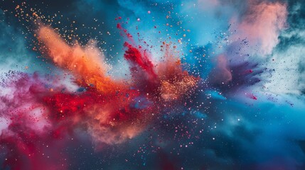 Fototapeta premium A visual effect of colored powders, dynamic and mesmerizing