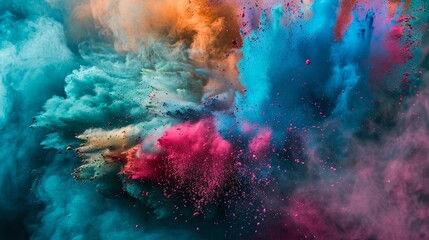 Fototapeta premium An abstract art of colored powders in motion