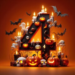 Illustration of Number Themed Halloween