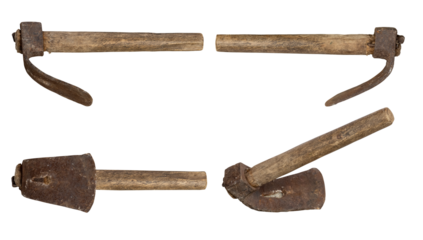 Adze cutting tool isolated on transparent  background. 