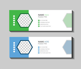 Business email sign card template with digital information