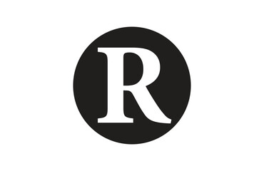 Registered Trademark symbol isolated black vector illustration