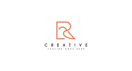 Letter R with Bird Logo design vector illustration.