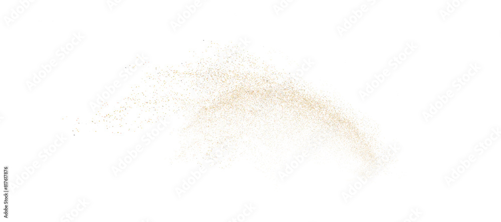 Poster shining gold dust. small shiny dust particles fall chaotically on a transparent background. christma