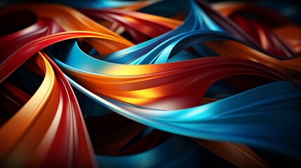 3D rendering of colorful intertwined ribbons.