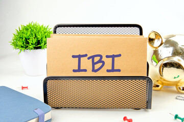 IBI (Inter beat Interval) written on the envelope in a stand in front of a white background