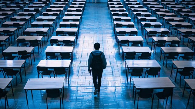 Invigilator Monitoring Classroom Exam