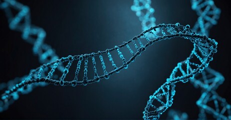 Futuristic DNA gene background in blue for biotech and medical research