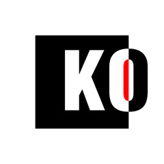 KO black red monogram