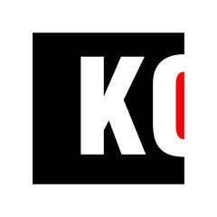 Fototapeta premium Kc black red monogram