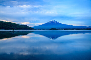 河口湖から富士山と逆さ富士