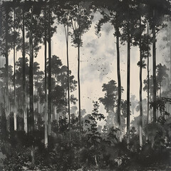 Xylography Artwork: A Peaceful Escape into the Solitude of the Forest