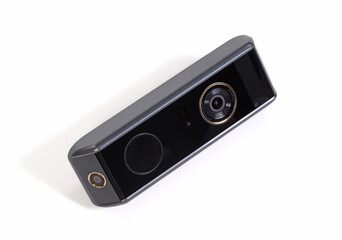 Modern wireless camera doorbel, on white background