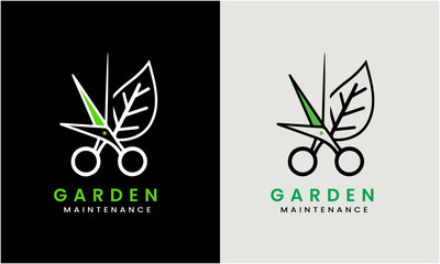 Gardener green tree leaf logo design icon sample vector Lawn care, farmer, lawn service sample template