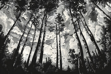 Xylography Artwork: A Peaceful Escape into the Solitude of the Forest