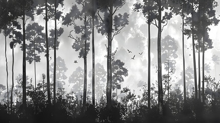 Xylography Artwork: A Peaceful Escape into the Solitude of the Forest