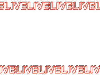 立体的LIVE線画ロゴ上下フレーム：赤