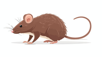 Rat profile. Brown house mouse. Cute rodent pet side