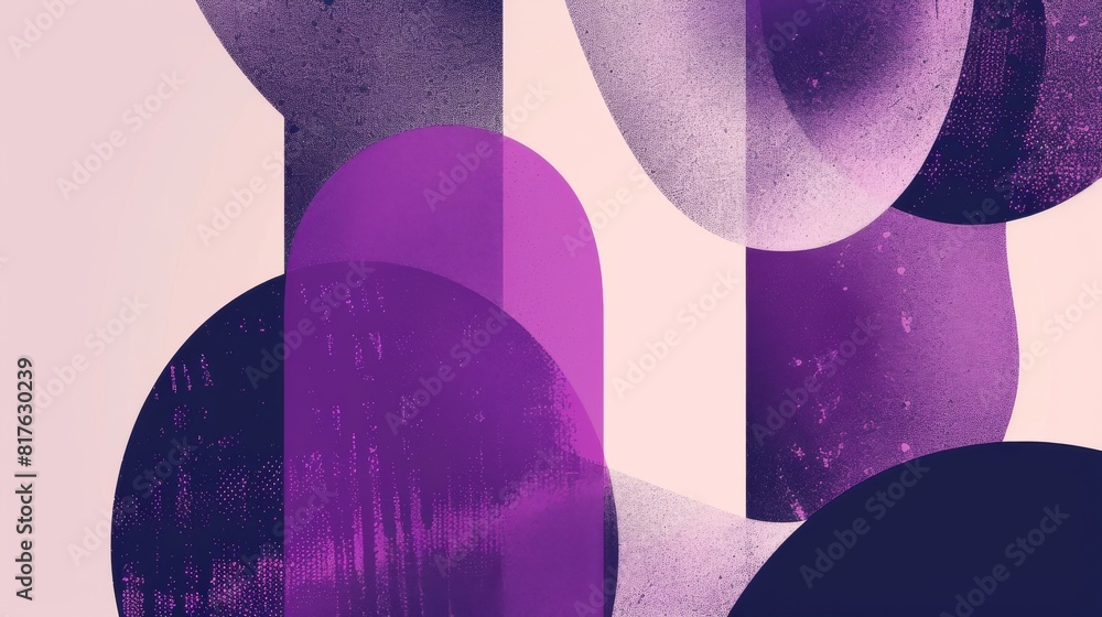 Poster a purple and white abstract background with purple circles. the circles are blurry and overlapping